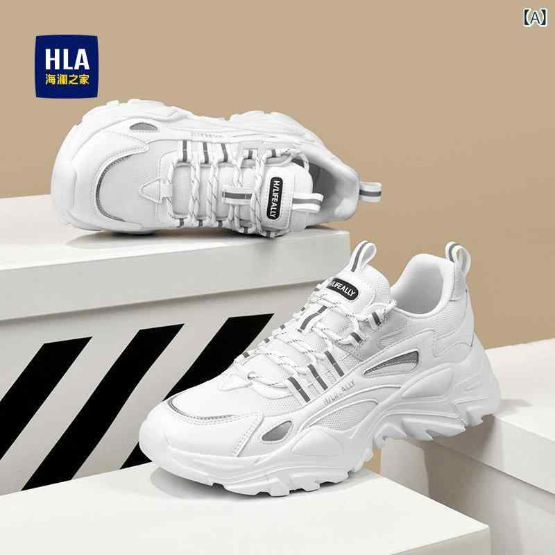 メンズ 白靴 スニーカー Heilan Home Shoes メンズシューズ 2025夏 メッシュ 通気性 カジュアル ダディ シューズ メンズ スポーツ 高さ アップ|サポートシェアグローバル