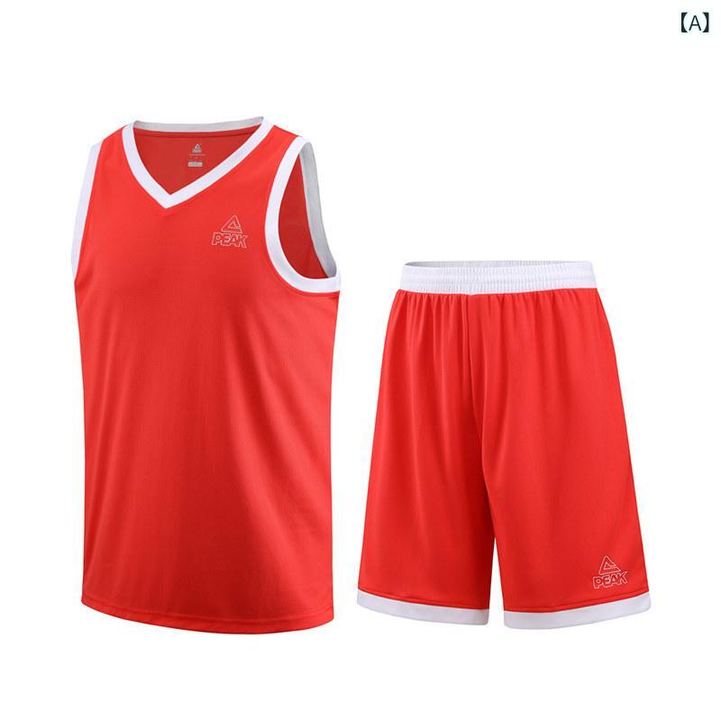 バスケットボール ウェア メンズ ピーク バスケットボール スーツ メンズ 夏 競技 トレーニング ユニフォーム 速乾 ベスト スポーツジャージ