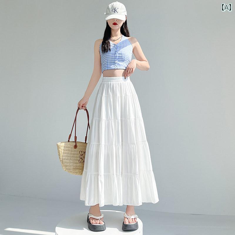 パンツドレス レディース La Chapelle ドーパミン ブルー スカート レディース 夏 細身 ハイウエスト スリミング ヒップ カバー aライン ビッグ スイング ふわふわ アンブレラ