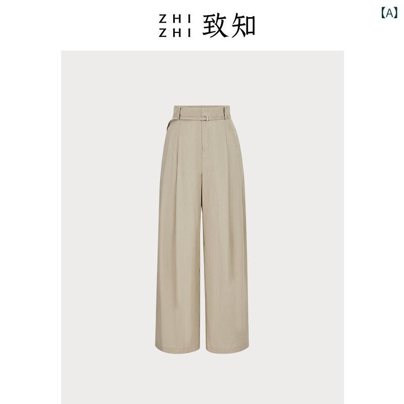 パンツ レディース 春夏 ロングパンツ ズボン ワイドパンツ ハイウエスト 綿 コットン ベージュ系 カジュアル ゆったり 体型カバー 大きいサイズ プラスサイズ 着痩せ 細見え 普段使い 通勤用 無地 シンプル ベーシック 通気性 快適 柔らかい 伸縮|サポートシェアグローバル