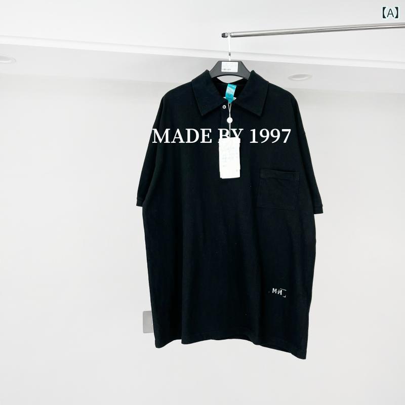 Tシャツ ストリート MM スタイル マラ クリーン フィット 四隅 ステッチ ポロシャツ オールド マネー 半袖 レター プリント