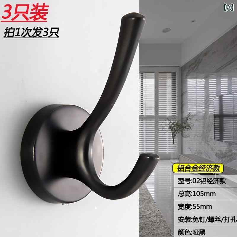 便利 フック 壁掛け 北欧 洋服 フック シングル ワードローブ 靴 キャビネット ドア 壁掛け ブラック コートフック ラック パンチ フリー