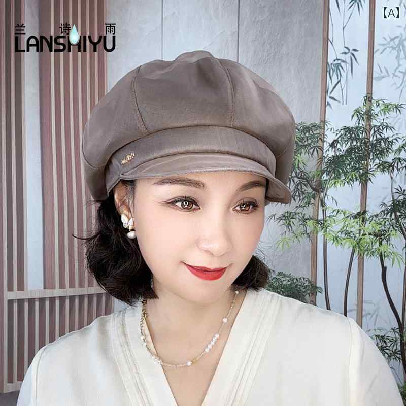 ベレー帽 レディース カジュアル ランシ ユ の 八角形の 帽子 女性用 で な 画家 帽 アヒルの 舌の ベレー 顔の 見える 小さい ニュース ボーイ