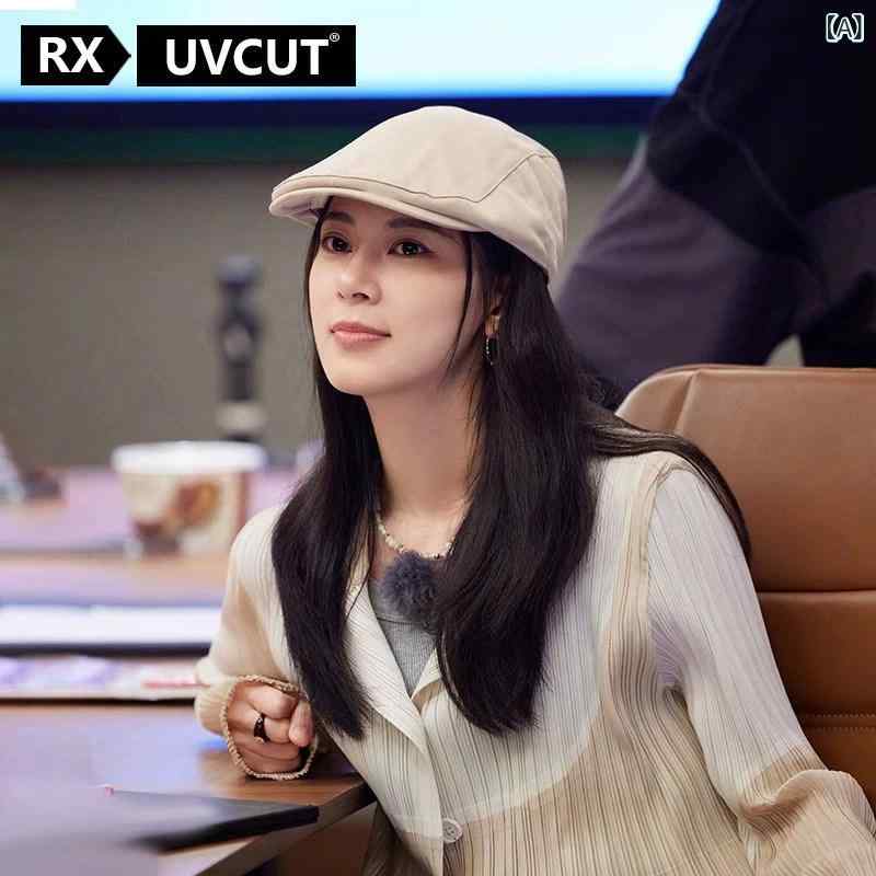 ベレー帽 レディース カジュアル RX UVCUT サイト 趙 兆 易同 型 フランス 風 レトロ 前向き 帽子 レディース 逆 着用小 顔 大きめ 頭囲 ベレー 帽