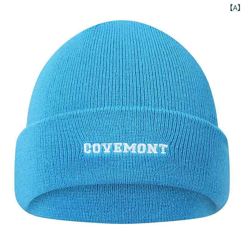 カジュアル ニット帽 レディース Covemont 冬用 ニット 帽 アメリカ 人 カップルの 文字 刺繍入り ウール 防寒 帽子 ストリート 暖かい 男女兼用