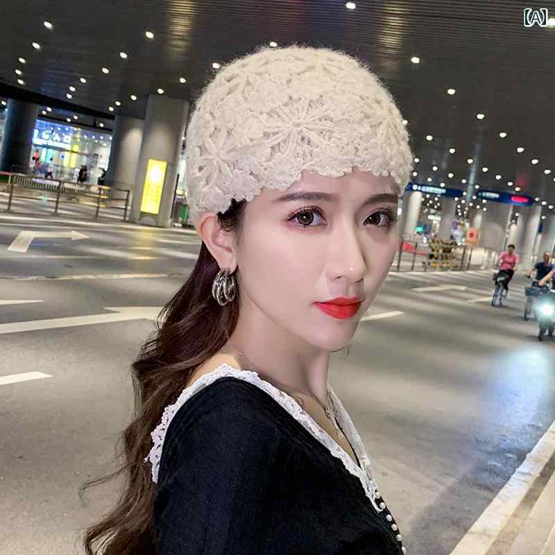 おしゃれ ニット帽 レディース 帽子の レディース 韓国 ファッション 秋冬 包 頭 ベイリー かぎ 針 編み ニット ウール 帽子 冬