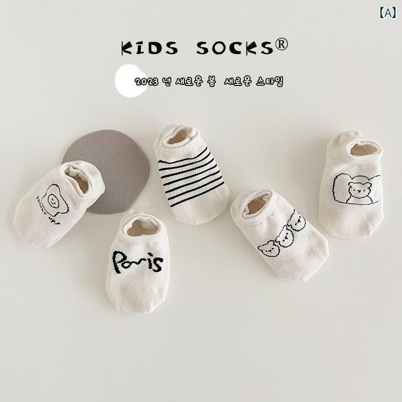 ベビー 靴下 カジュアル 子供用 ボート ソックス 春秋用 ショート ベビー用 インビジブル 春夏用 メッシュソックス 女の子用 男の子用 夏用 薄手 コットン画像