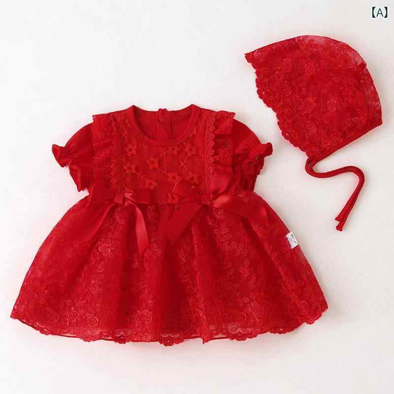 ベビー かわいい ドレス 英国 NEXT ベビー 服 夏 女の子 プリンセス スタイル 赤いお祝いの リボン 1歳の 百日 ドレス|サポートシェアグローバル