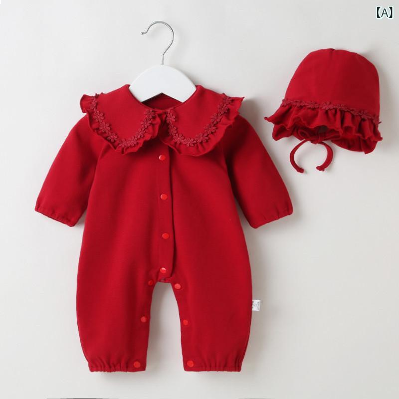 ベビー服 カジュアル スタイル ベビー 服 春 かわいい 女児 ジャンプスーツ 春秋 生 児 ドレス ロンパース イン スタイル 新年の 挨拶
