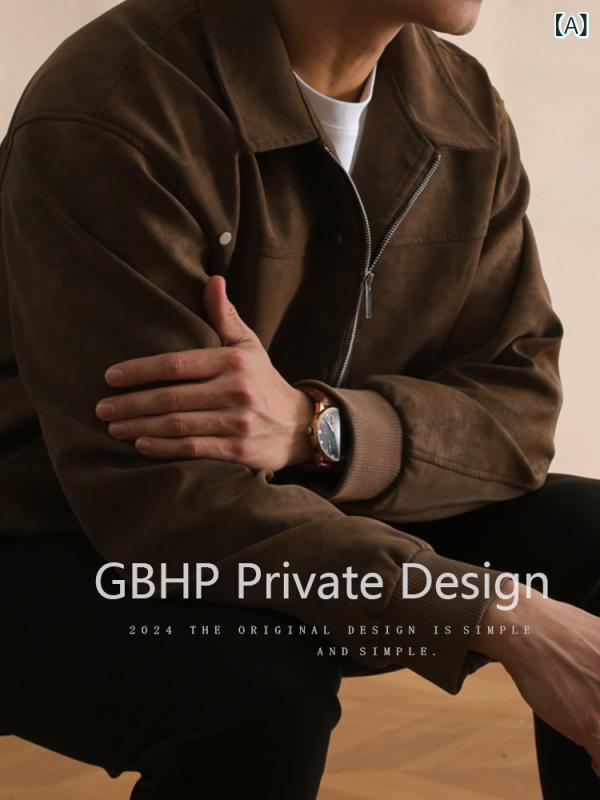 なめし革 上衣 革 メンズ GBHP 赤銅色天鵞絨 上衣 メンズ 2025 烏兎 アメリカン 表どおり 心地好い 無地 アウター