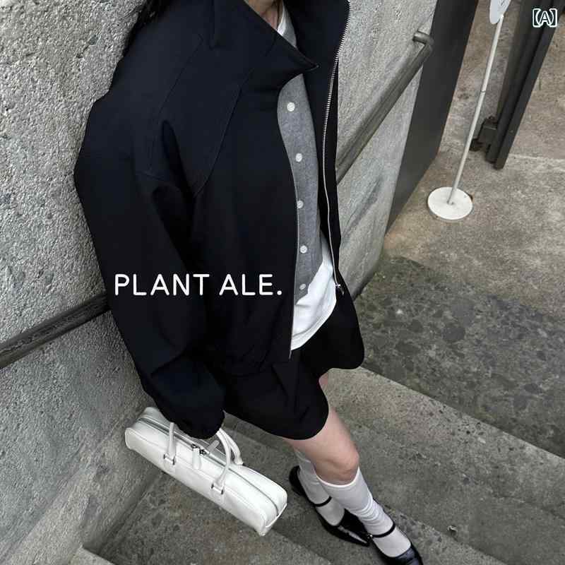 アウトドア スタイル レディース PLANT ALE ショート スタンドカラー ジャケット レディース 2025年 カジュアル アメリカン トップス