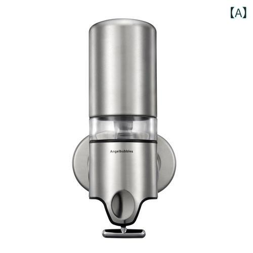 インテリア 収納 ボトル ホテルの バス ルーム ステンレス スチール 壁掛け 式 手動 ダブル ヘッド シャワー ジェルボトル ボックス ソープディスペンサー ハンドソープ ボトル