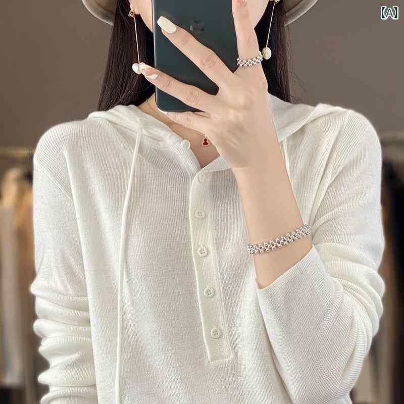 心地好い 編み物パーカー レディース 日月 羊毛 ボンネット付き添い人 ティーシャツ 二分の一 公々然たる 色合い 名取り草 付き添い人 パーカー トレーナー 長袖 か細い 度合い輪っか ティーシャツ