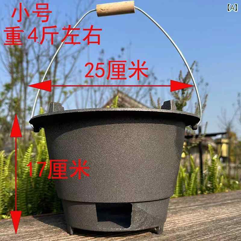 火鉢 厚手 昔ながらの 鋳 鉄製 ストーブ 銑鉄 耐久性の ある 焙煎 屋外 ピクニック 木炭 小型 カー ボン ティー
