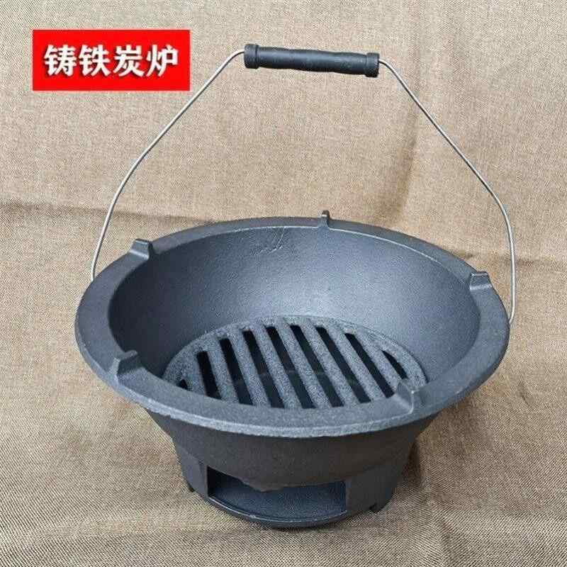 火鉢 木炭 ストーブ 炭火 焼き グリル 暖房 火鉢 伝統的な 古風 鋳 鉄製