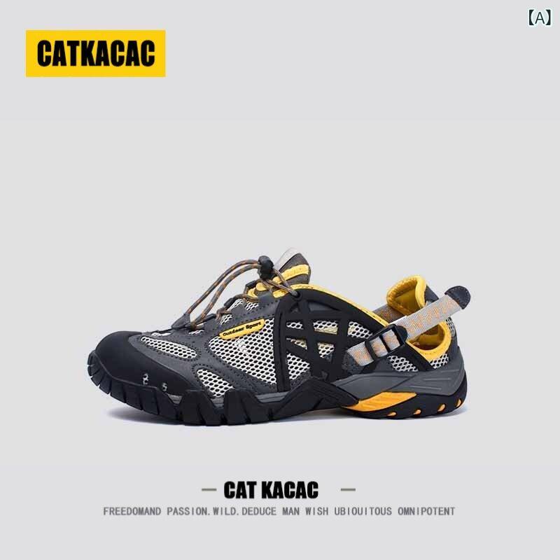 スポーツサンダル メンズ アメリカン CATkacac 大きいサイズメンズ サンダル 夏用 滑り止め スポーツ クリーク シューズ メンズ ウェーディング ビーチ