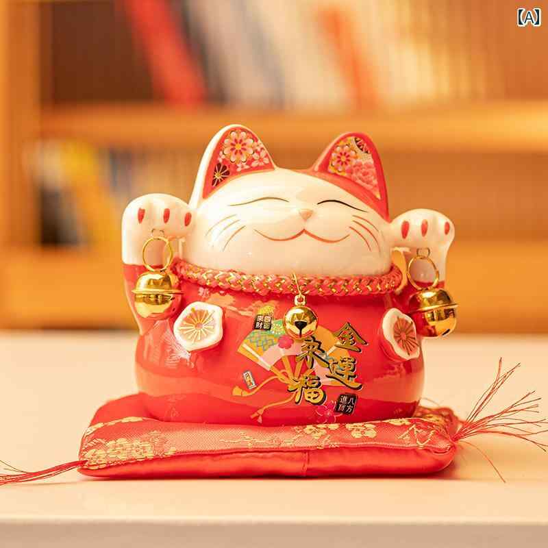 楽天市場】招き猫の貯金箱 まねきねこ貯金箱 陶器のまねき銀行 貯金箱