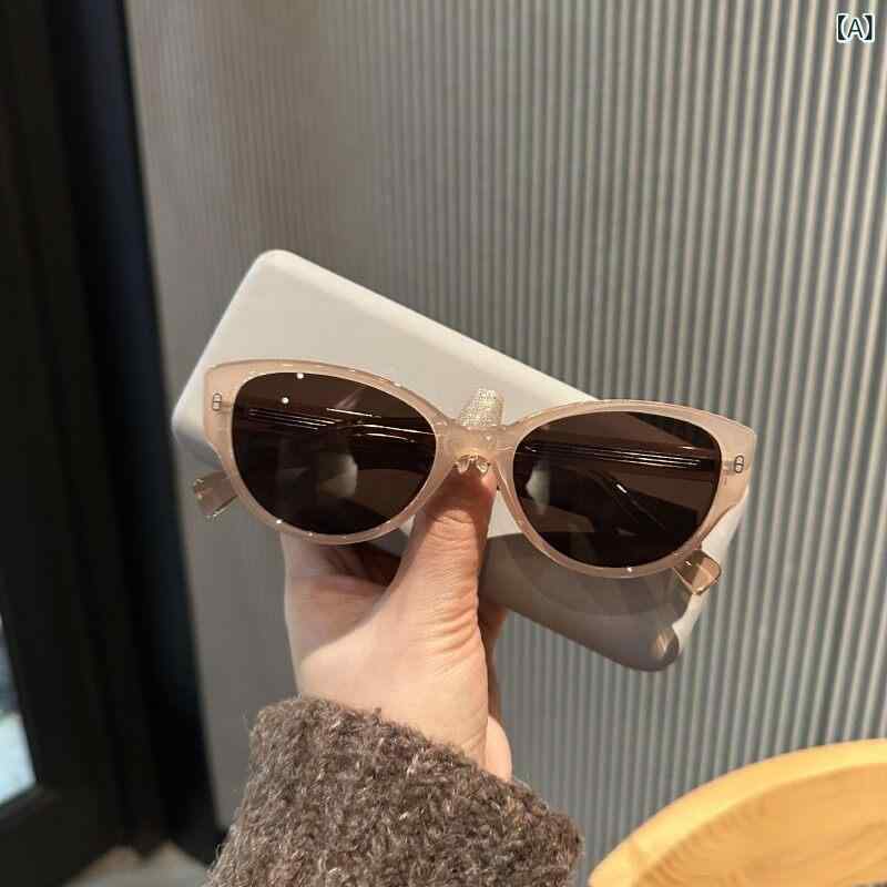 めがね　サングラス　韓国 和風 GENTRY MONSET 高級 ミルクティー キャットアイ サングラス 女性用 日焼け防止 丸顔用 おしゃれ メンズサングラス