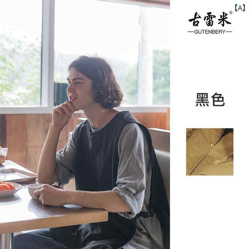 調理用　エプロン　料理 Guremi 和風 クッキング エプロン 家庭用 キッチン 防水 防 油 オーバー オール 男性用 韓国 ガーデニング ベスト 絵画 女性用