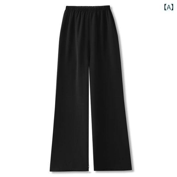 レディース 心地好い ズボン下 シワに なりにくい 和風 トリアセテート 広広とした レッグ ズボン下 ゆったり か細い 通気性 衣裳 ドレープ モップ ズボン下。