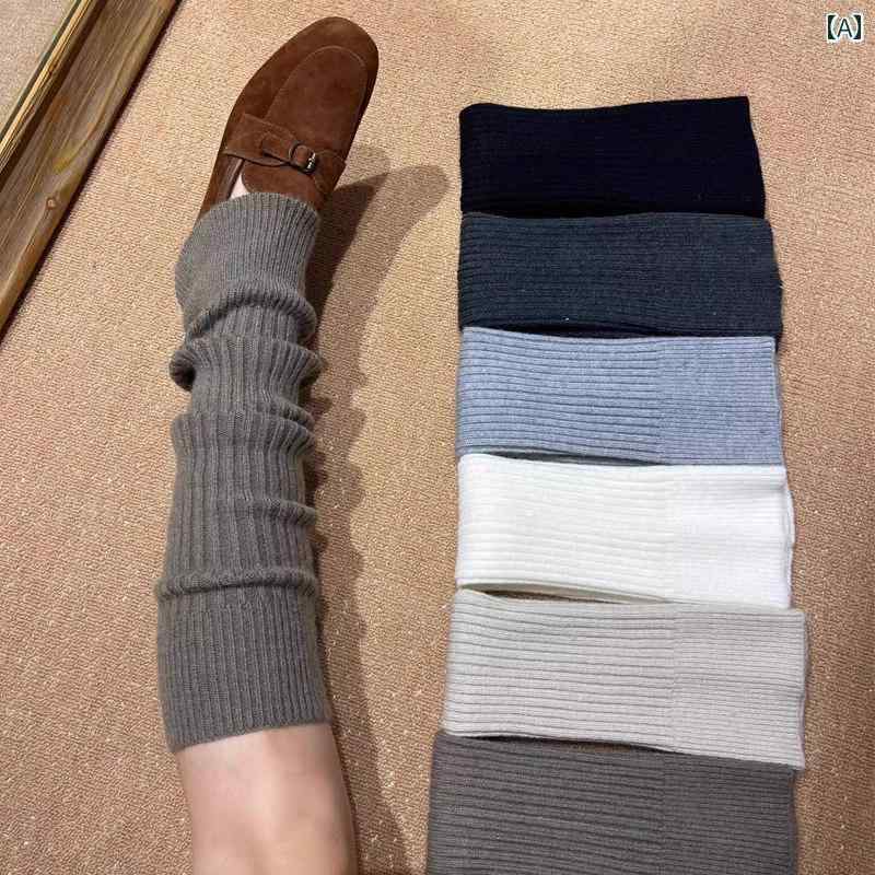 レッグウォーマー カバー レディース グレーの ニット ソックス シャーク パンツ 付き カーフ フレア 暖かい 重ね 履き 冬用 レッグウォーマー