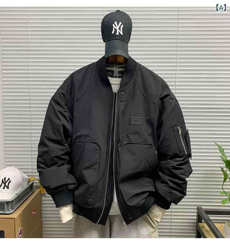 ma1 ボンバー ジャケット アメリカン レトロ スタイル 90 % ホワイトダックダウン ワークウェア フライト ジャケット ダウン コート 冬 ゆったり ショート 丈 ベースボール メンズ