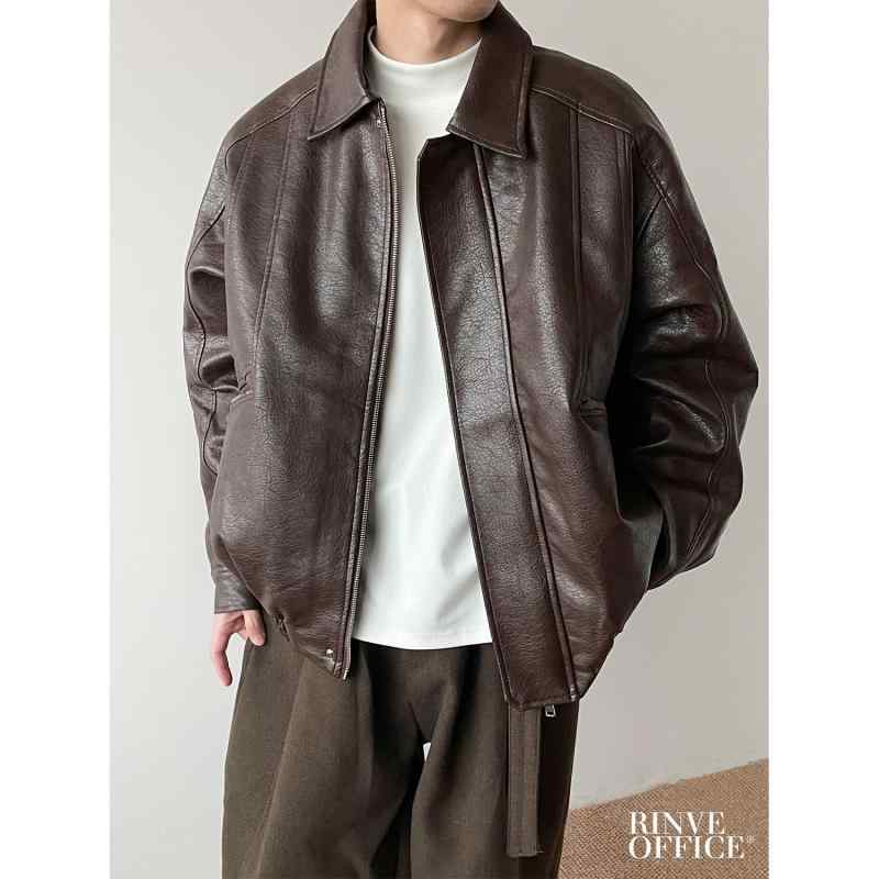 レザージャケット メンズ 男性用 秋冬 アウター ブルゾン ライダースジャケット 立ち襟 フェイクレザー 柔らかい 高級感 ゆったり 大きいサイズ 体型カバー 防寒 防風 裏起毛 厚手 ヴィンテージ加工 ・怎枝紋調 おしゃれ カジュアル バイカー アウトド|サポートシェアグローバル