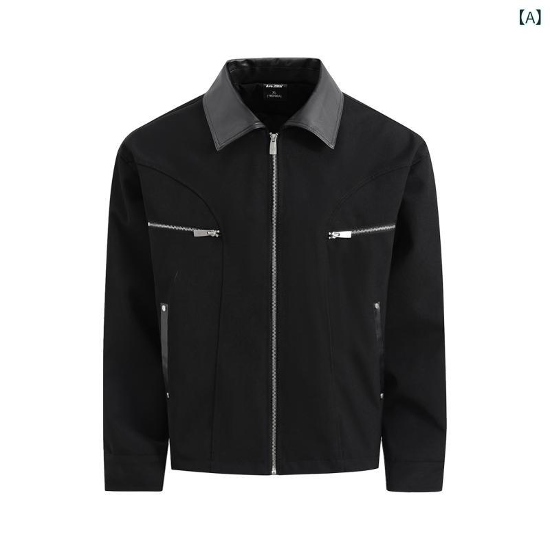 メンズ ライダース 今季 馬のり上衣 Ave 29 th American High Street CleanFit パッチワーク PU なめし革色つや 全能 上衣 メンズレディース 飛び切り 厚地の外套