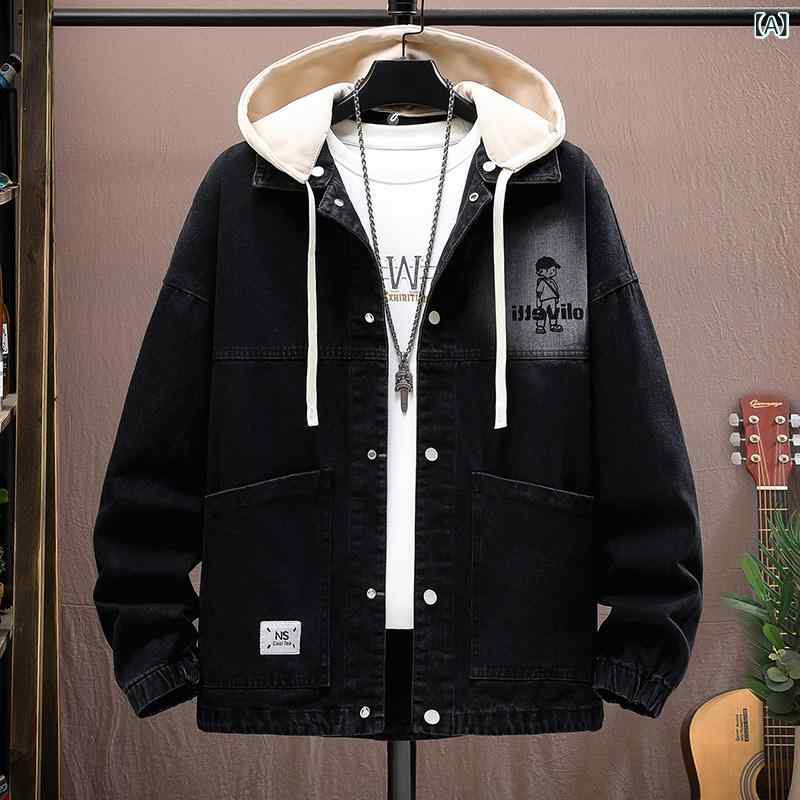 Gジャン デニムシャツ 春秋 おしゃれ デニムジャケット 春秋 ボーイズ 中学生 ジャケット メンズ 服 フード付き トップス｜サポートシェアグローバル