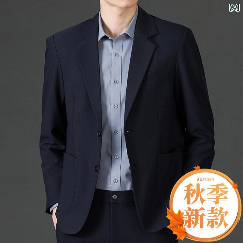 フォーマル メンズ テーラードジャケット Vancl Lei Junの同 成人男性用 心地好い 背広 上衣 秋冬 御前上等 商行為 フォーマルウェア。 スーツ・セットアップ-スーツ-メンズファッション
