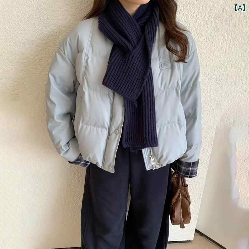 レディース ライダース 今季 美シルエット 皮ジャン ノーカラー レディース チェック 柄 パッチワーク PU レザーダウン ジャケット ショート スタイル 2025冬 ゆったり フィット 暖かい 厚手な コート スカーフとの 組み合わせに 最適。
