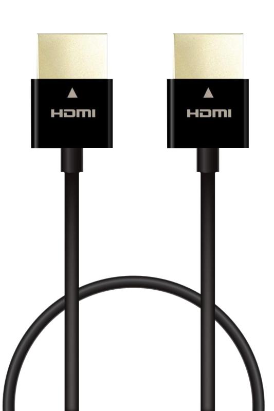 エレコム HDMI ケーブル 極細 ハイスピード スーパースリム 4K・2K 【HIGH SPEED with ETHERNET認証済み】 3重シールド 金メッキ ARC テレビ・パソコン・ゲーム機など対応 黒画像