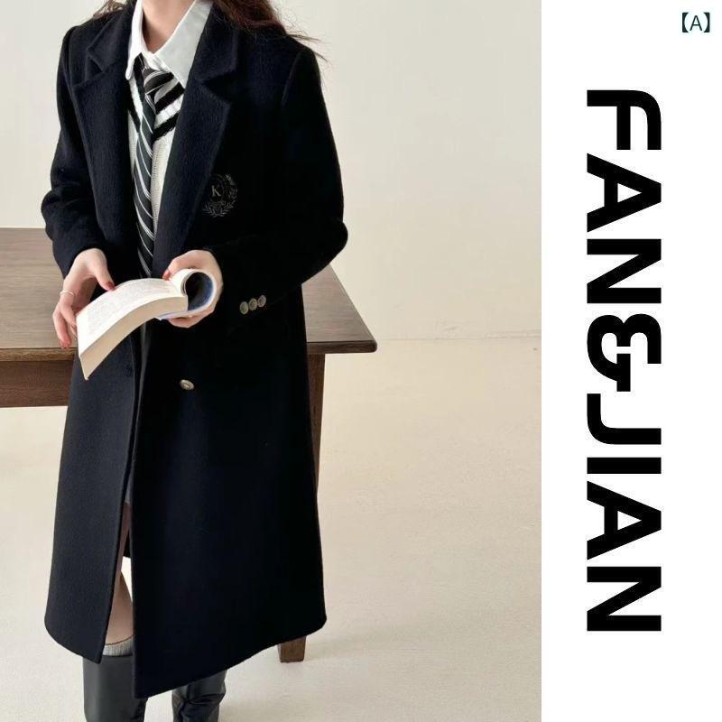 レディース 秋冬 コート JK 制服風 ダブルブレスト 高級感 ペティート ダブルフェイス ウール アウター スクールスタイル 暖か 軽量 10,202円