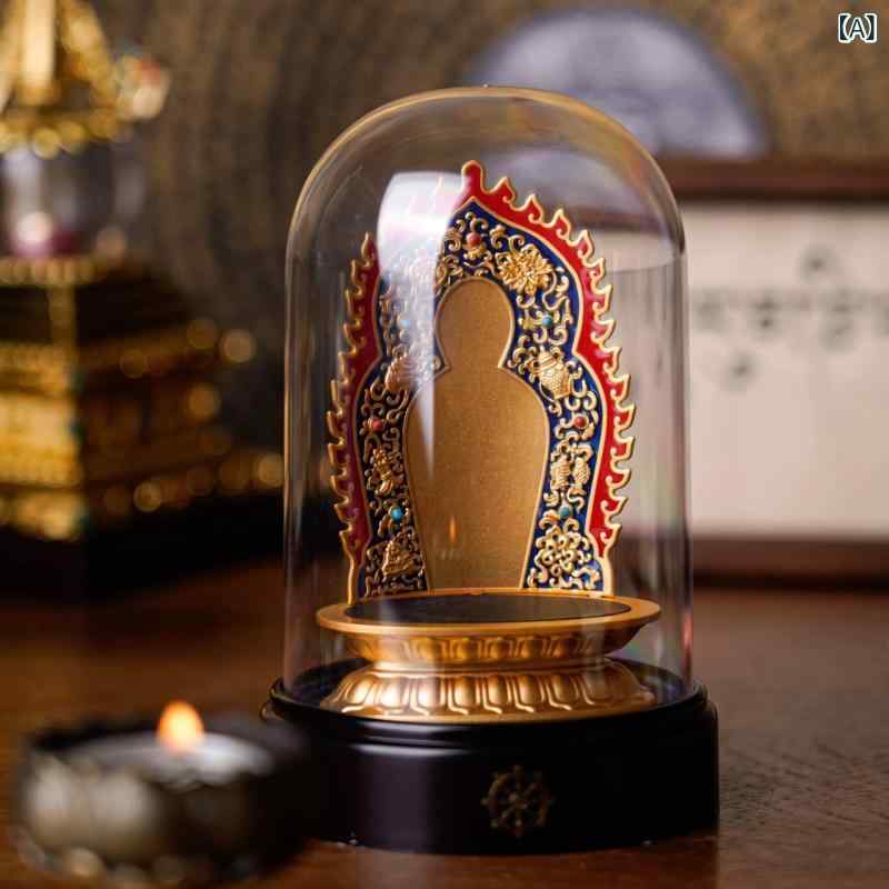 仏具 金メッキ 蓮花宝座 供養台 エナメル彩色 八宝 小型ディスプレイスタンド 陳列用 仏教アイテム 高級感 置物台 専用ベース｜サポートシェアグローバル
