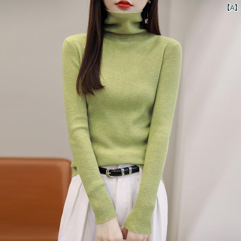 編み物 トップス レディース 秋冬 下着類 ハイネック 絨毛 カシミール 薄っぺら か細い相応う フラウンス 襟 梳毛 花の冠yd 情の籠もった 伸縮性 吸湿 速乾 通い 普段使い走り お座敷着