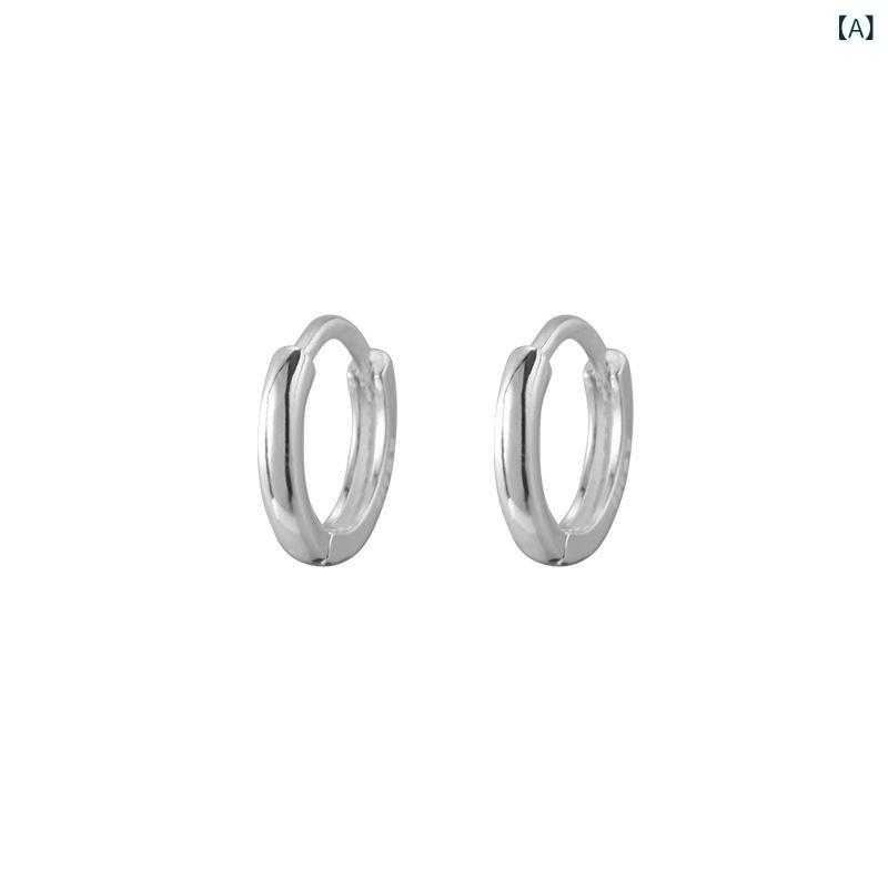イヤーカフ シルバー 丸型 光沢 レディース ユニセックス シンプル ベーシック ファッション アクセサリー 日常使い スタイリッシュ ジュエリー 耳飾り