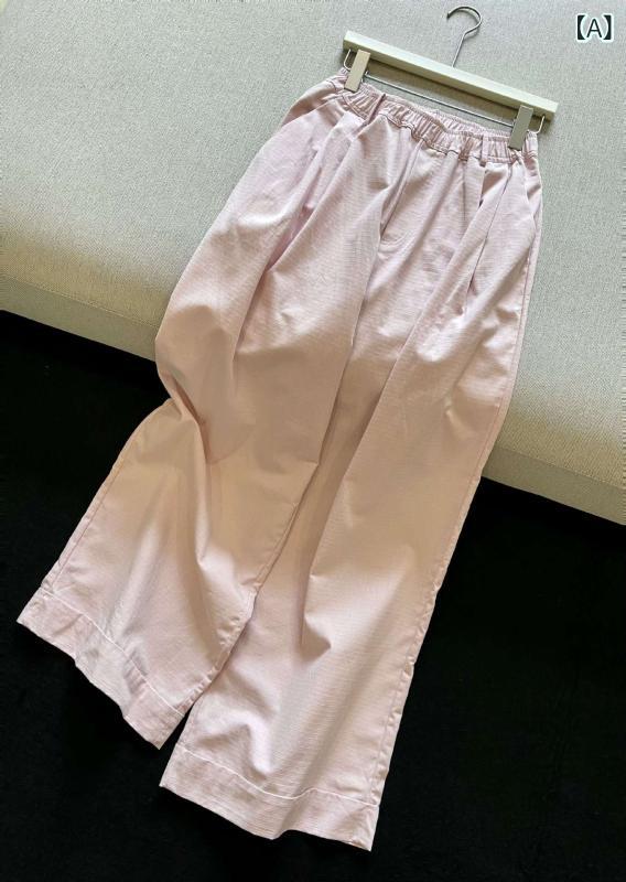 パンツ 女性用 春夏 ワイドレッグ フィット 伸縮ウエスト ロールヘム 弾力性 カジュアル 質感 ボトムス 普段使い 軽量 吸湿速乾