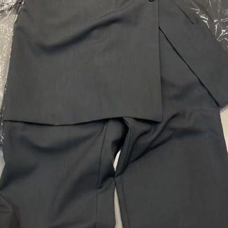 レディース スカートパンツ フェイク ツーピース デザイン カジュアル 秋冬 ファッション 万能 コーディネート 普段使い ストレッチ 素材