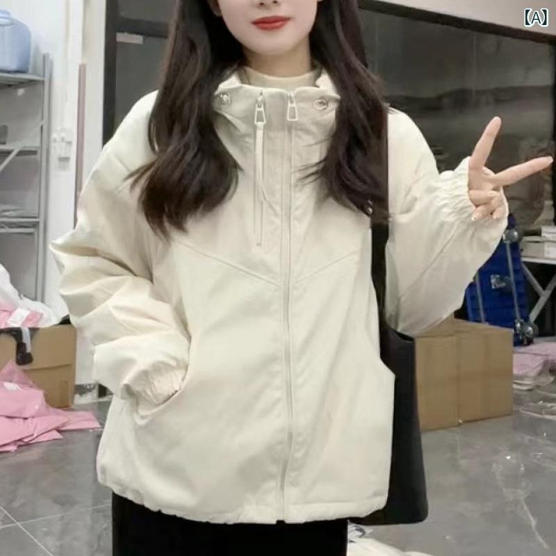 パッド入りジャケット 女性用 冬 韓国 ショート スタイリッシュ 軽量 防風 保温 スポーツ アウトドア デイリー ファッション