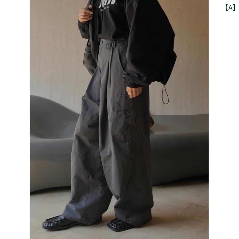 レディース 秋 パンツ ワイドレッグ ドローストリング ウォッシュド カーゴ ストリート カジュアル 普段使い ロング ボトムス ゆったりフィット｜サポートシェアグローバル 8,210円