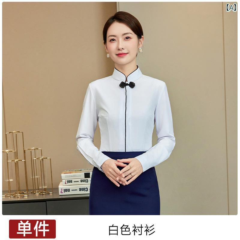 秋冬 レディース 長袖 ブラウス 職業用 シャツ 通勤 面接 スリム 上品 女性 オフィス ウェア トップス