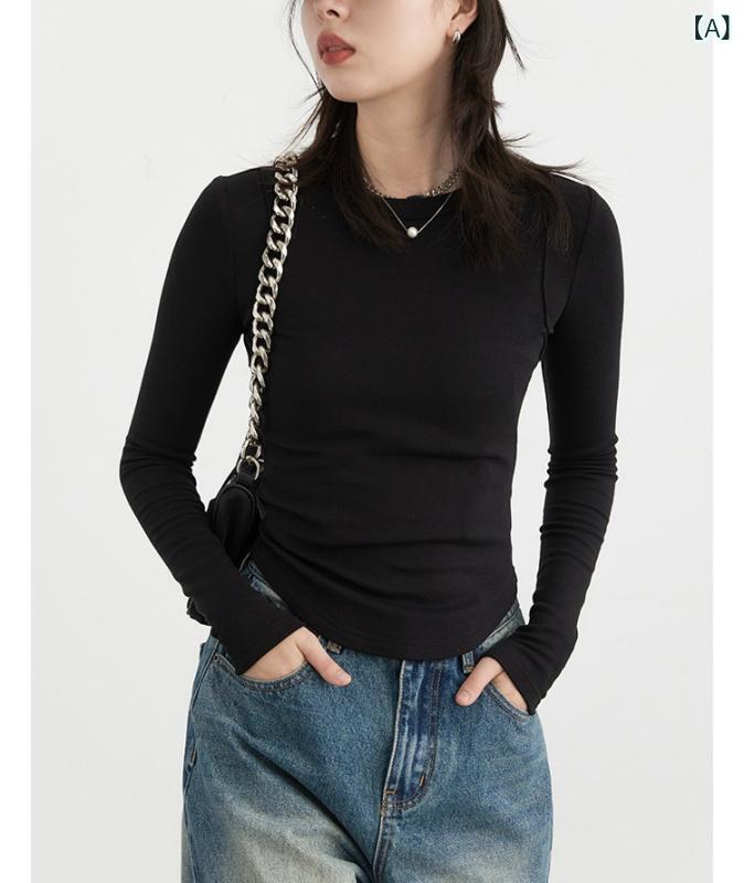 Tシャツ 秋冬 発熱 カシミヤ クルーネック 長袖 トップス スリムフィット インナー 暖か 高級感 吸湿速乾 再生繊維 普段使い