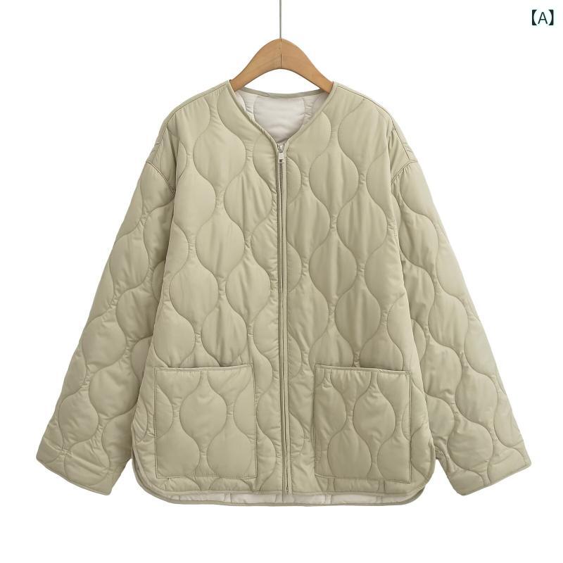 レディース キルティング ジャケット ゆったり 綿素材 秋冬 アウター ファッション ジッパー 薄手 防寒 フィット 暖か 軽量 普段使い 4,448円