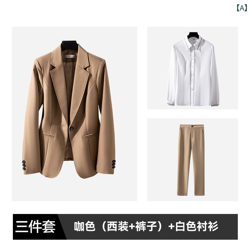 レディース スーツ セット 秋冬 韓国 スリムフィット マネージャー 用 仕事着 通勤服 ビジネス 合わせやすい 職業服|サポートシェアグローバル