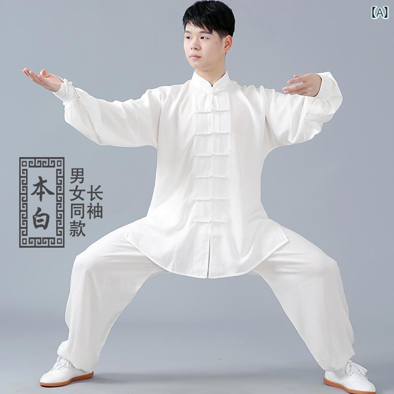 太極拳 練習服 綿麻 レディース メンズ 秋夏 八段錦 通気性 ゆったり 動きやすい トップス パンツ セット|サポートシェアグローバル