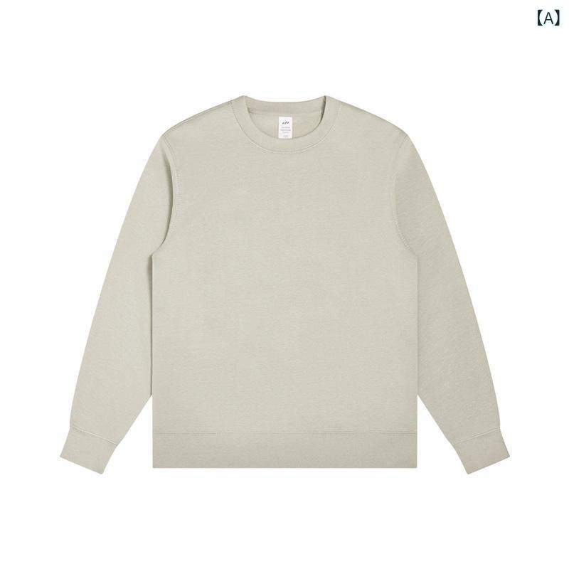 メンズ オーバーサイズ 丸首 スウェット 厚手フリース ドロップショルダー 単色 暖か ゆったり 普段使い アメリカンスタイル カップル ユニセックス コットン混 長袖 トップス