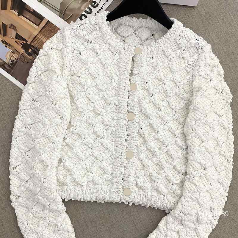 レディース ニット カーディガン 菱形 チェック柄 クロシェ 編み ラウンドネック シングル ボタン アウター 女性用 コート 軽量 伸縮性 綿素材 普段使い 通勤 トップス レイヤード スタイル｜サポートシェアグローバル