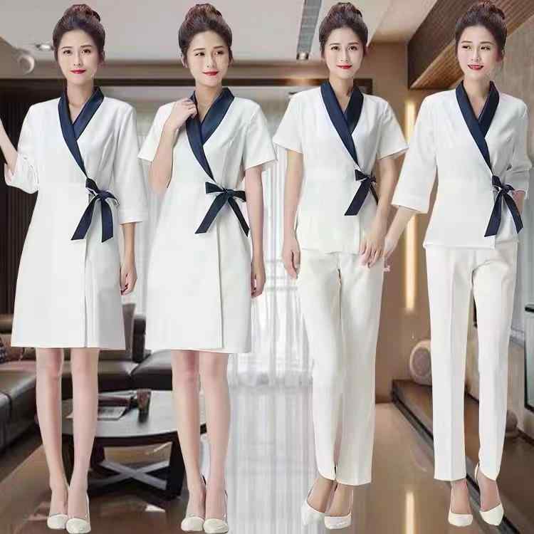 やり方服 美容師 レディース 中袖 仕掛ける 年月 韓国 素はだ世話をする 美容院 制服 ユニフォーム 伸縮性 軽さ 綿原料品 通い用 普段使い