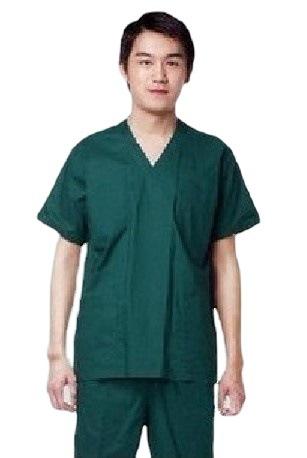 医療用 手術着 スクラブ セット 手洗い衣 隔離ガウン 医師 看護師服 綿素材 深緑色 洗濯簡単 分離型 ユニセックス 病院用 軽量 快適 機能性