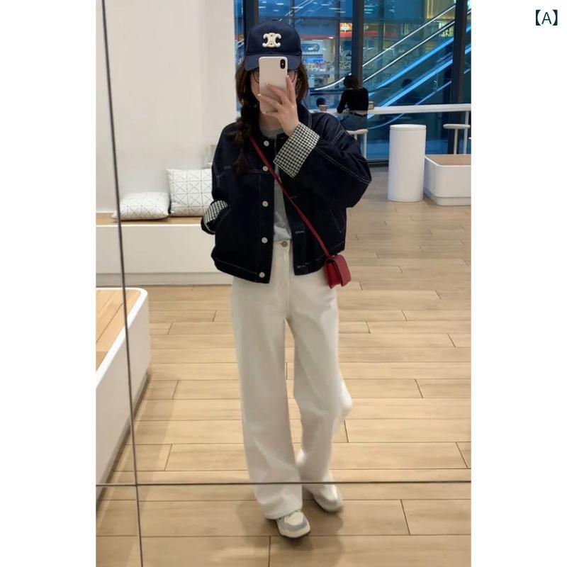 ジーンズ 遊撃手上衣 レディース 春 小っちゃい ゆったり リストバンドうつり変わり 心地好い ルーズフィット ジーンズ原材料 トップス 街着